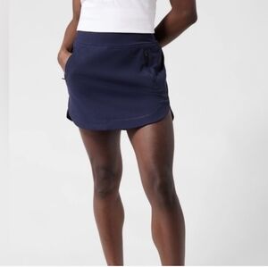 Athleta Fairway High Waist Golf Tennis Skort 16" UPF 50+ Medium Navy 657539 EUC